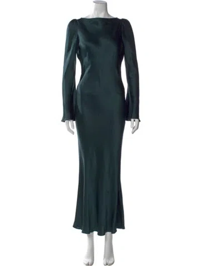 Pre-owned Stone Cold Fox Silk Long Dress In Blue