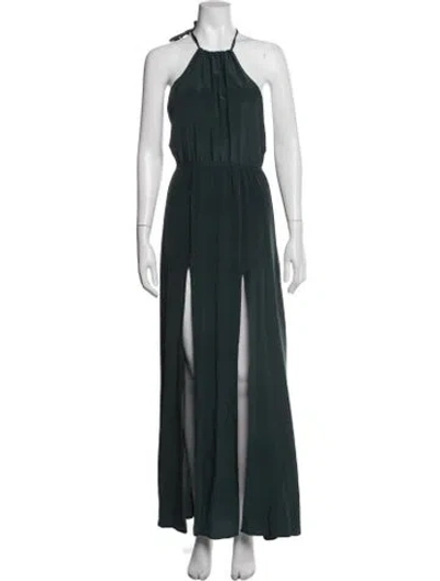 Pre-owned Stone Cold Fox Silk Long Dress In Blue