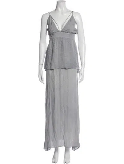 Pre-owned Stone Cold Fox Silk Long Dress In Gray