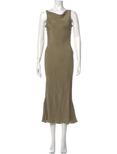 Pre-owned Stone Cold Fox Silk Long Dress In Green