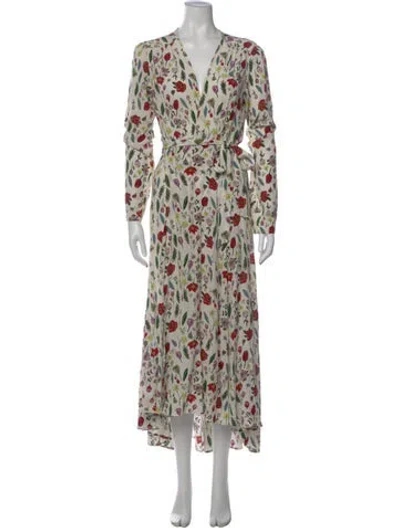 Pre-owned Stone Cold Fox Silk Long Dress In Green