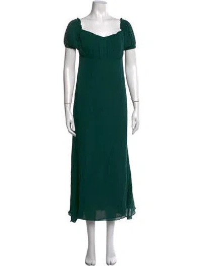 Pre-owned Stone Cold Fox Silk Long Dress In Green