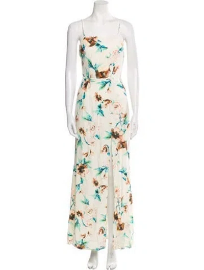 Pre-owned Stone Cold Fox Silk Long Dress In Neutral