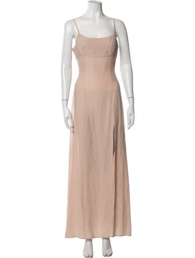 Pre-owned Stone Cold Fox Silk Long Dress In Neutrals