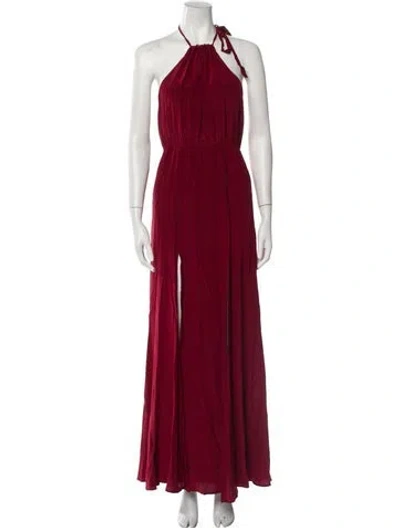 Pre-owned Stone Cold Fox Silk Long Dress In Red