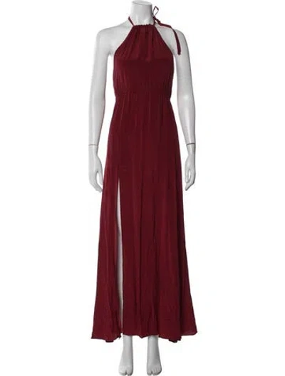 Pre-owned Stone Cold Fox Silk Long Dress In Red