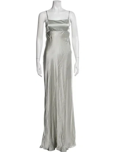 Pre-owned Stone Cold Fox Silk Long Dress W/ Tags In Gray