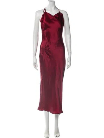 Pre-owned Stone Cold Fox Silk Long Dress W/ Tags In Red