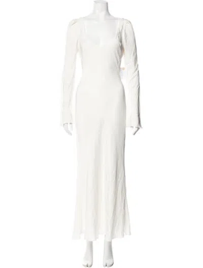 Pre-owned Stone Cold Fox Silk Long Dress W/ Tags In White