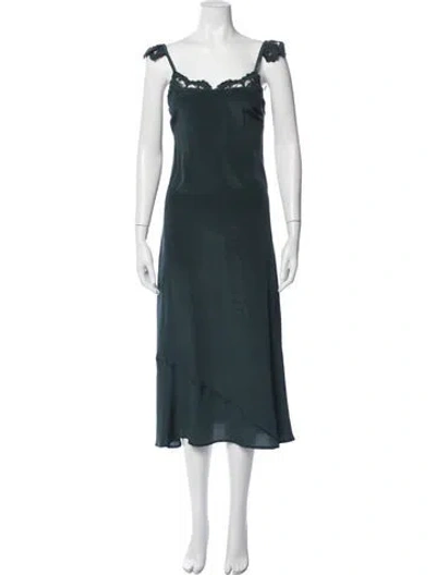Pre-owned Stone Cold Fox Silk Midi Length Dress In Blue