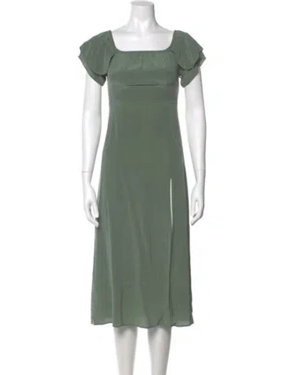 Pre-owned Stone Cold Fox Silk Midi Length Dress In Green