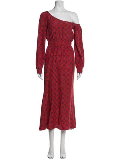 Pre-owned Stone Cold Fox Silk Midi Length Dress In Multi