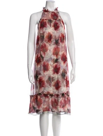 Pre-owned Stone Cold Fox Silk Midi Length Dress In Multicolor