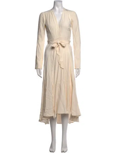 Pre-owned Stone Cold Fox Silk Midi Length Dress In Neutrals