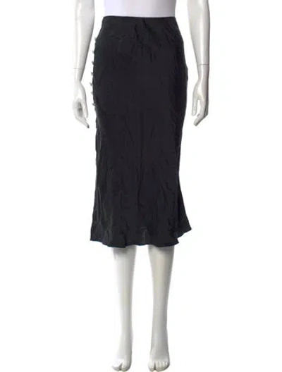 Pre-owned Stone Cold Fox Silk Midi Length Skirt In Black