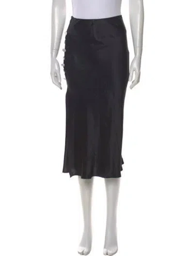Pre-owned Stone Cold Fox Silk Midi Length Skirt In Black