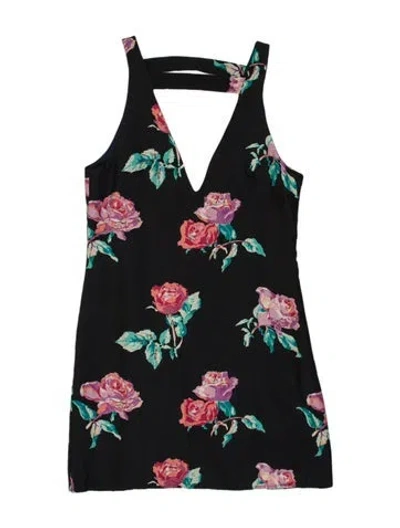 Pre-owned Stone Cold Fox Silk Mini Dress In Black