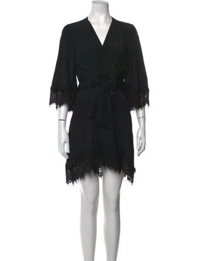 Pre-owned Stone Cold Fox Silk Mini Dress In Black