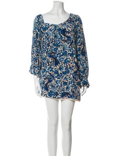 Pre-owned Stone Cold Fox Silk Mini Dress In Blue