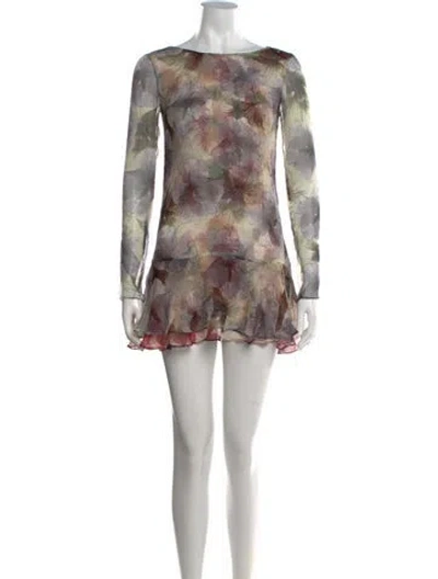 Pre-owned Stone Cold Fox Silk Mini Dress In Multicolor