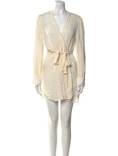 Pre-owned Stone Cold Fox Silk Mini Dress In Neutral