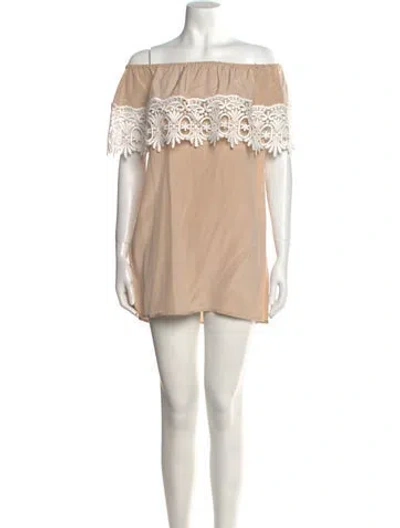 Pre-owned Stone Cold Fox Silk Mini Dress In Neutral