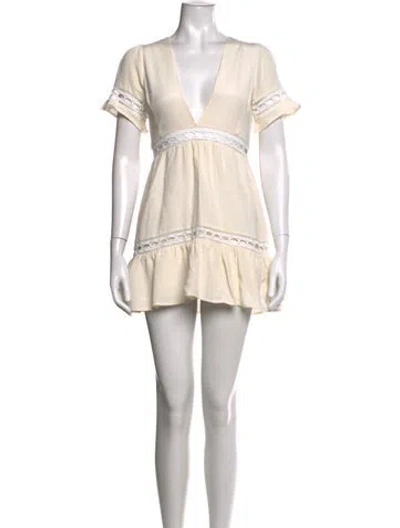Pre-owned Stone Cold Fox Silk Mini Dress In Neutrals