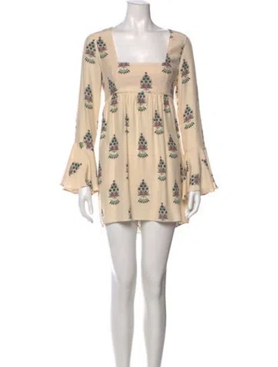 Pre-owned Stone Cold Fox Silk Mini Dress W/ Tags In Neutral