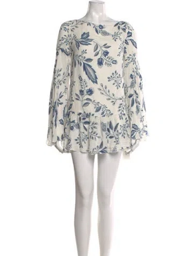 Pre-owned Stone Cold Fox Silk Mini Dress In White