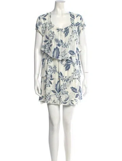 Pre-owned Stone Cold Fox Silk Mini Dress In White