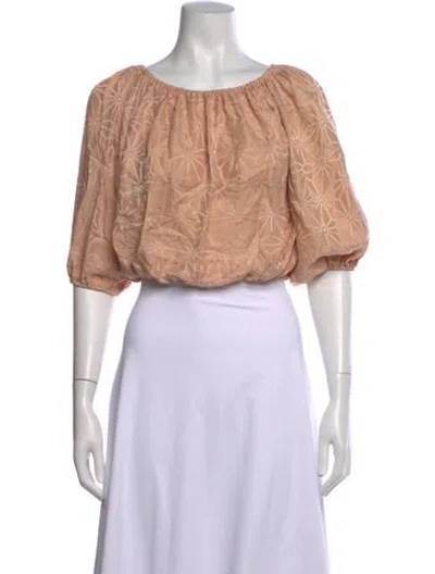Pre-owned Stone Cold Fox Silk Patterned Top In Neutrals
