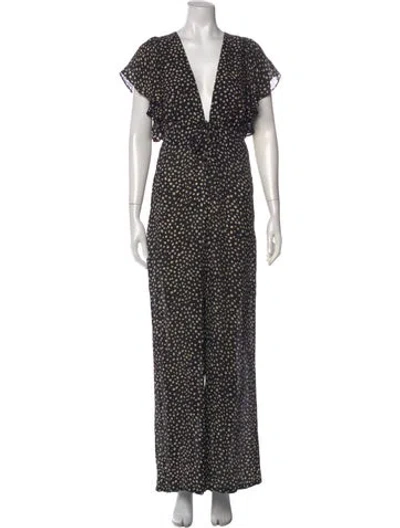 Pre-owned Stone Cold Fox Silk Polka Dot Print Jumpsuit