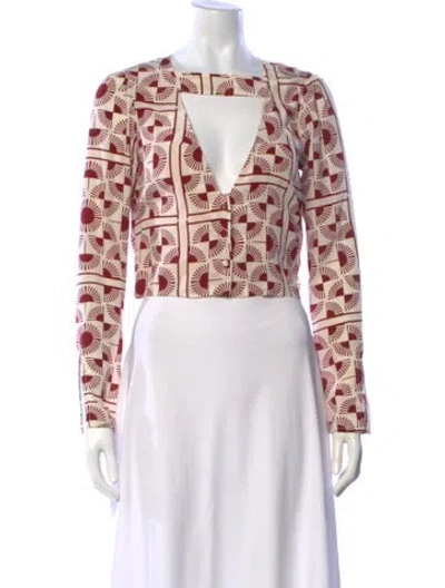 Pre-owned Stone Cold Fox Silk Printed Top In Multi