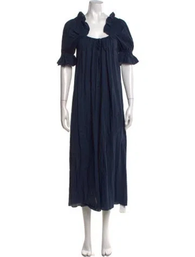 Pre-owned Stone Cold Fox Square Neckline Long Dress In Blue