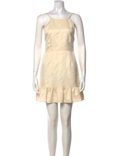 Pre-owned Stone Cold Fox Square Neckline Mini Dress In Neutral