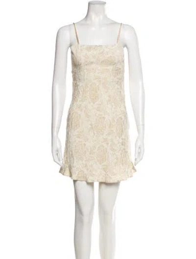Pre-owned Stone Cold Fox Square Neckline Mini Dress In Neutral