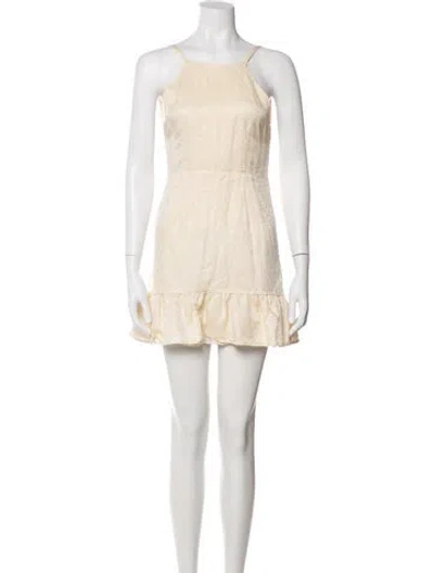 Pre-owned Stone Cold Fox Square Neckline Mini Dress In Neutral