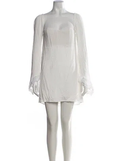 Pre-owned Stone Cold Fox Square Neckline Mini Dress In Neutrals/white