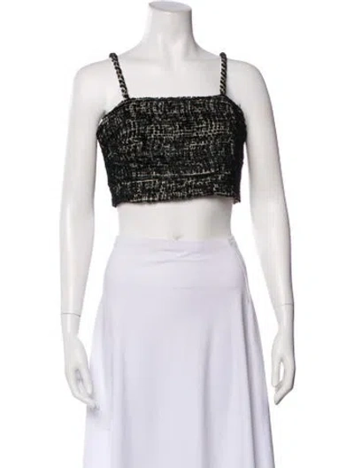 Pre-owned Stone Cold Fox Square Neckline Sleeveless Crop Top In Black