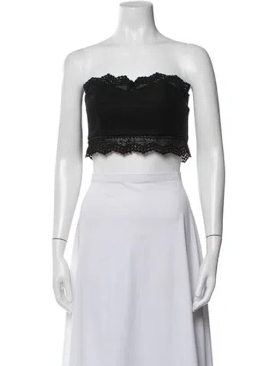 Pre-owned Stone Cold Fox Strapless Crop Top In Black