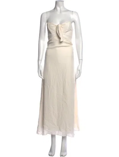 Pre-owned Stone Cold Fox Strapless Midi Length Dress In Neutrals