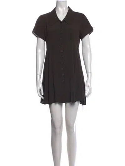 Pre-owned Stone Cold Fox Striped Mini Dress In Green