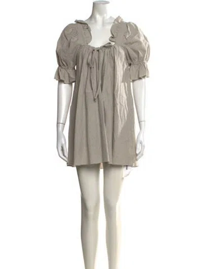 Pre-owned Stone Cold Fox Striped Mini Dress In Neutrals
