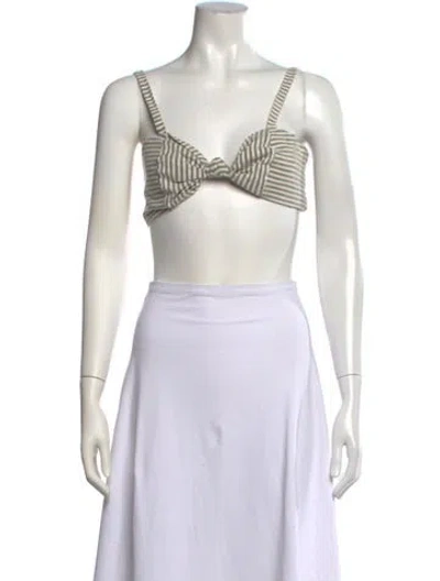 Pre-owned Stone Cold Fox Striped V-neck Crop Top In Black