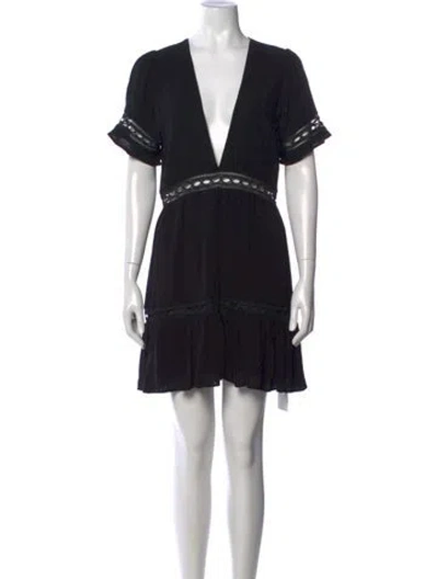 Pre-owned Stone Cold Fox V-neck Mini Dress In Black