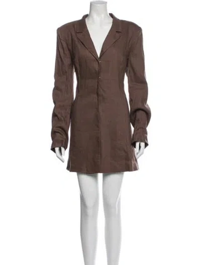 Pre-owned Stone Cold Fox V-neck Mini Dress In Gray