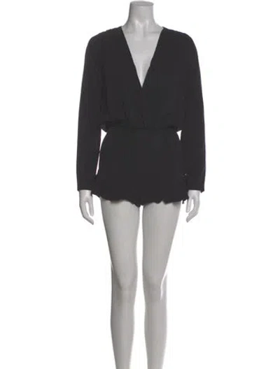 Pre-owned Stone Cold Fox V-neck Romper In Gray