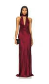 Stone Cold Fox X Revolve Amelia Gown In Cherry Red
