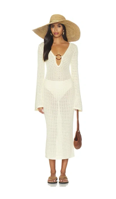 Stone Cold Fox X Revolve Averi Pointelle Midi Dress In Black