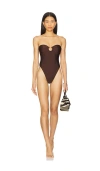 Stone Cold Fox X Revolve Celeste One Piece In Chocolate Brown